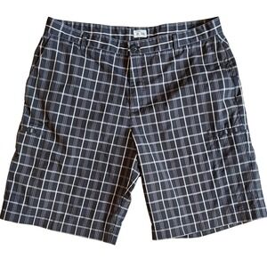 Adidas Mens Golf Shorts Size 38 Black White Plaid‎ Casual Performance 88387